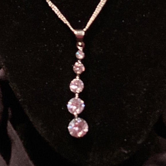 5 stone crystal 925 silver earrings - Picture 2 of 2